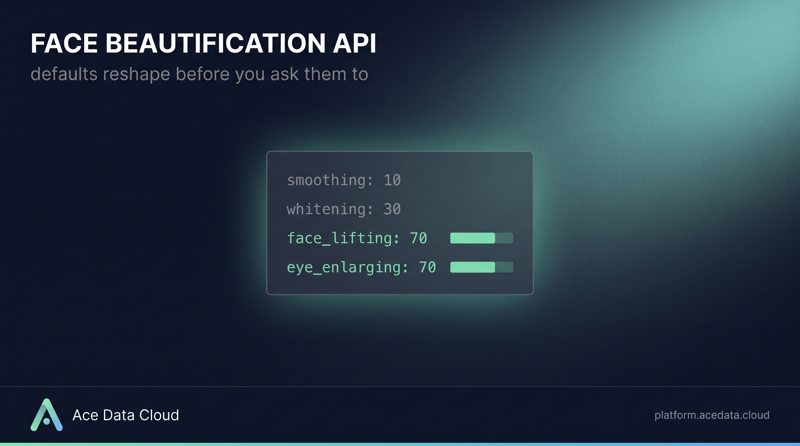 Face Beautification API: skin retouching in one call, with reshaping switched on by default
